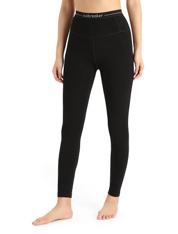 Icebreaker Merino 260 Tech High Rise Leggings Naisten Base Layers Mustat | FI 1852EBCX